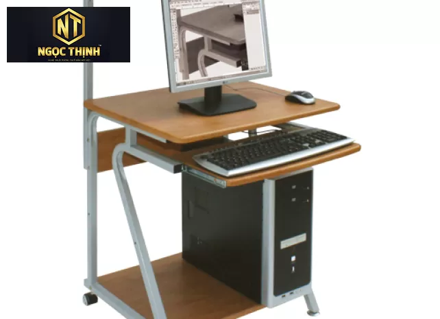 Bàn máy tính khung thép sơn tĩnh điện kết hợp gỗ ép chân không BMT97A